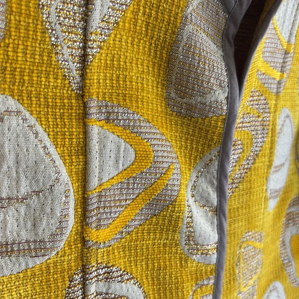 Khangura Yellow Patterned Women's Jacket size Small